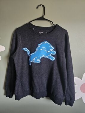 Detroit Lions | Antigua Heathered Charcoal Women's Crewneck Sweatshirt